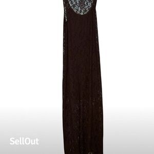 Tommy Bahama Women's XS Black Lace Maxi Dress Sleeveless Scoop Neck